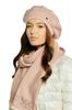 Peony Beret and Scarf Set with Sequins, Pink