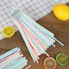 100Pcs Disposable Straws Flexible Plastic Straws Striped Rainbow Drinking Straw