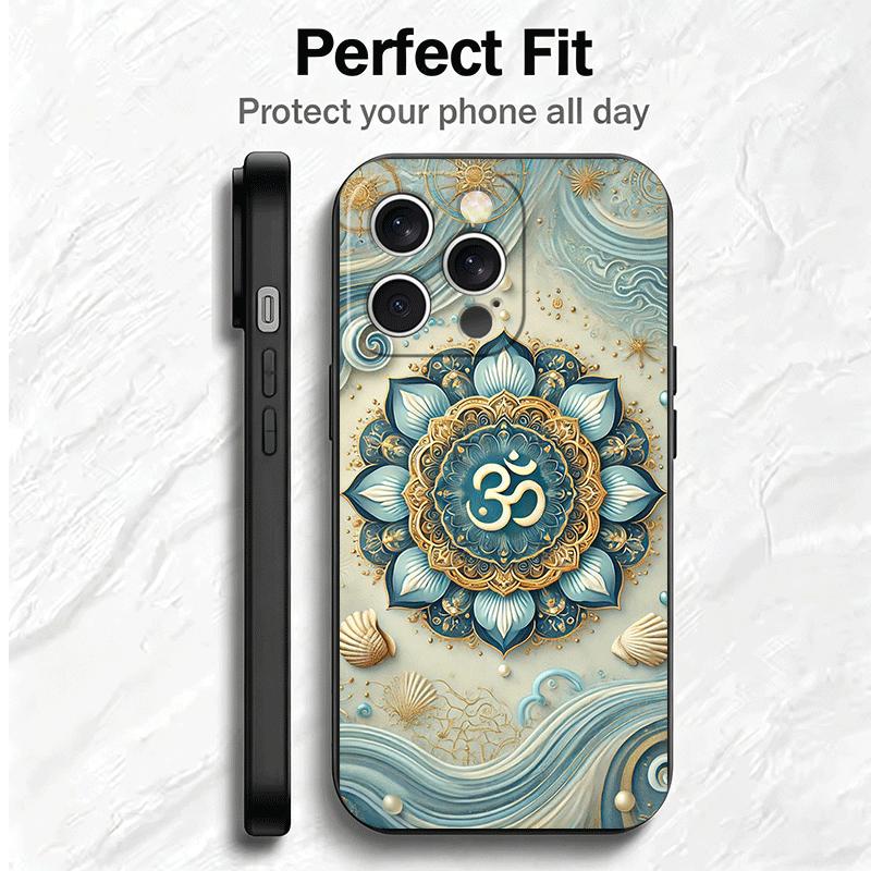 Mandala Chakra Insist Yoga Soft Phone Case for iPhone 16 16E 17 Air 15 Pro Max 14 Plus 13 Mini 11 12 7 Black Cover Back Shell