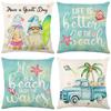 New Summer Ocean Series Pillowcases Linen Print Simple Fashion Home Fabric Living Room