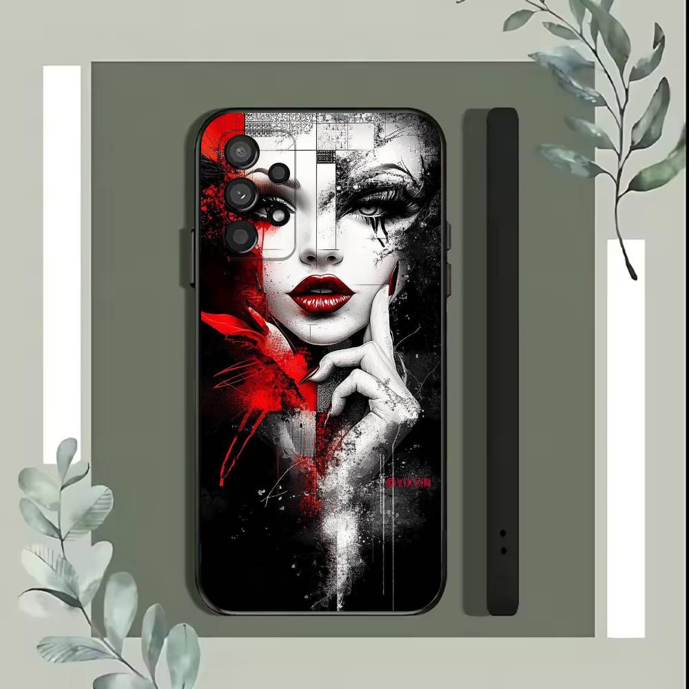Glam Lady Phone Case For Samsung S25,S24,S21,S22,S23,S30,Ultra,S20,Plus,Fe,Lite,5G Black Cover