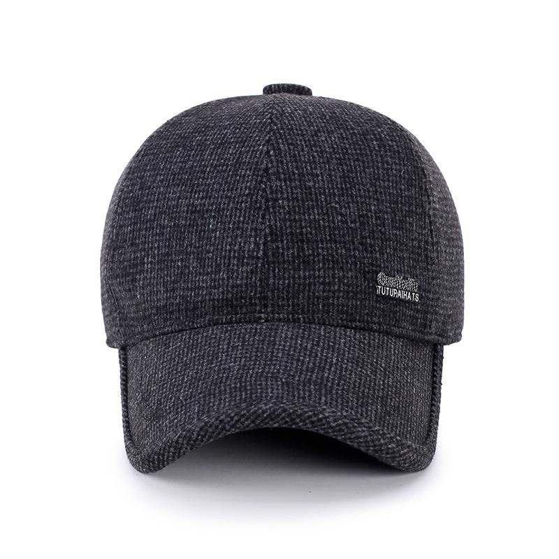Gorra de Béisbol de Lana Cálida para Hombre Otoño/Invierno con Protección para las Orejas
