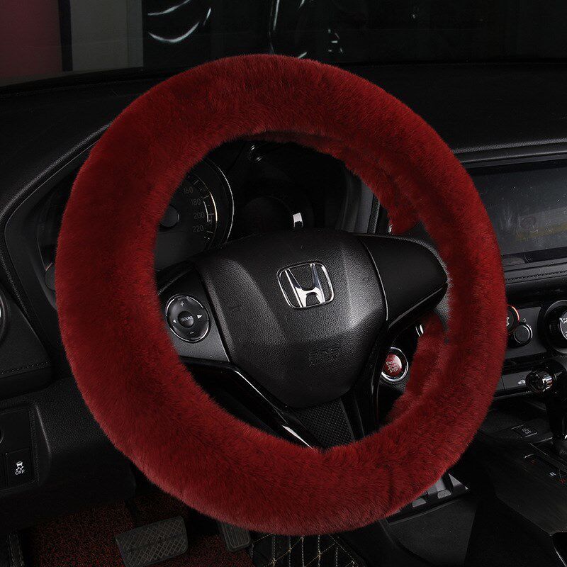 Winter Car Steering Wheel Cover Short Plush Car Handle Cover New Universal Winter Handle Cover for Women Volkswagen Warm and Cute