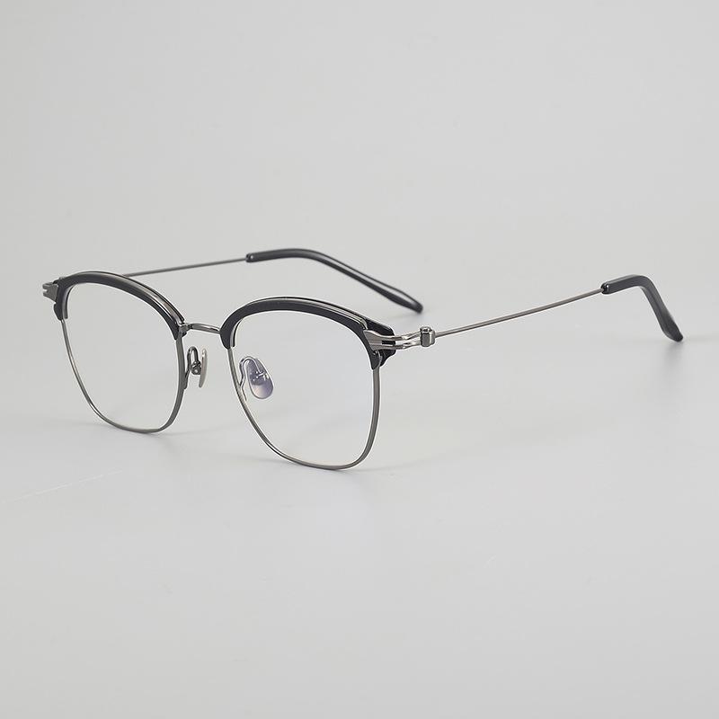 New Business Full-Rim Glasses Frame Men KV2410B Ultra-Light Pure Titanium Square Large Frame with Brow Bar Prescription Glasses
