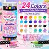 Vivid Color Nail Marker Dual Tip Nail Drawing Pen Set Portable Nail Art Pen  Salon Manicure