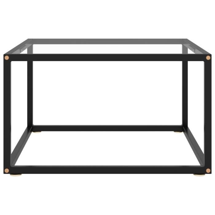VidaXL Table basse Noir avec verre trempé 60x60x35 cm