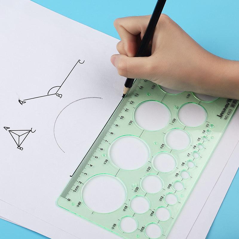 Golden Monkey 4303 Multifunctional Circle Drawing Template Ruler for Students