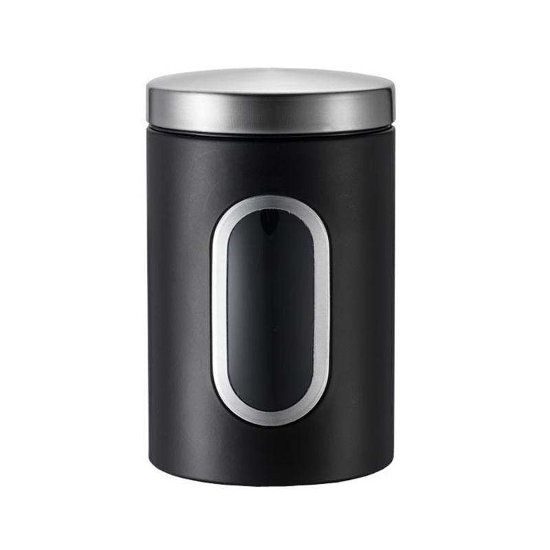 1/3Pcs Coffee Canister Stainless Steel Food Storage Jars with Visual Window Kitchen Storage Coffee Bean Tea-leaf Sealed Cans
