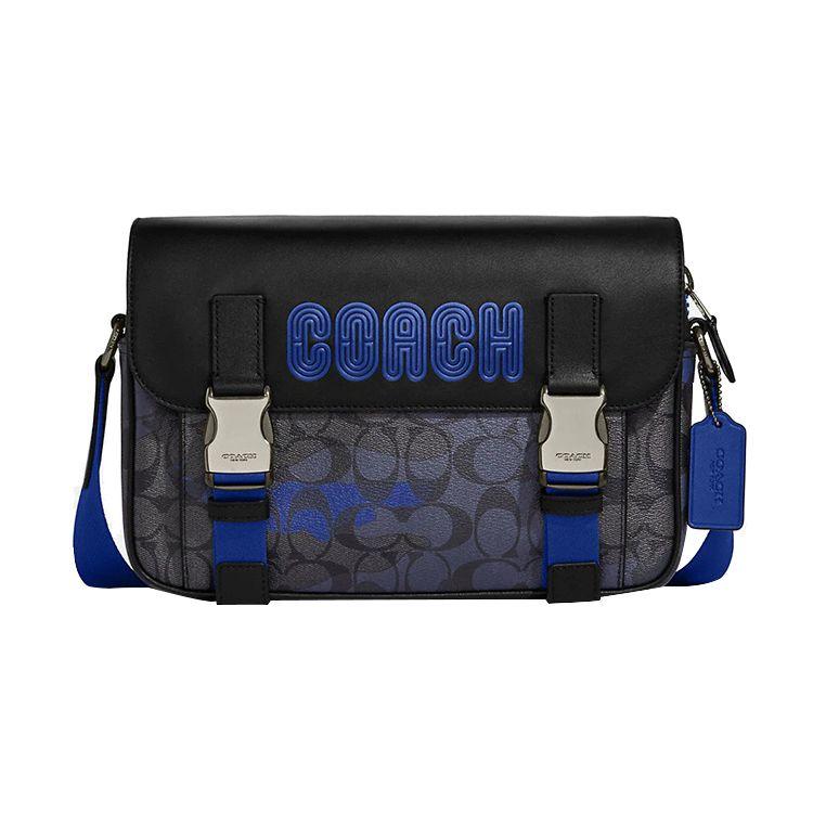 

Coach Track 27 Multi-Functional Pocket Coated Canvas And Leather Crossbody Bag Men bags Blue CC018-QBTKG Basic Set (Bag+Dust Bag)