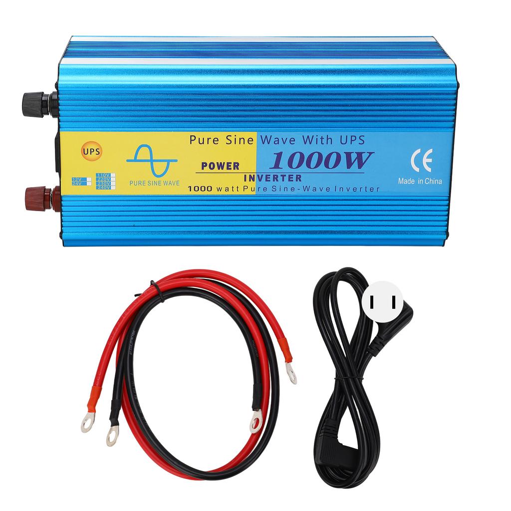 1000W Pure Sine Wave UPS Inverter 2000W Peaking 5V 2.1A USB Port Stable LCD Car Inverter US Plug AC110V