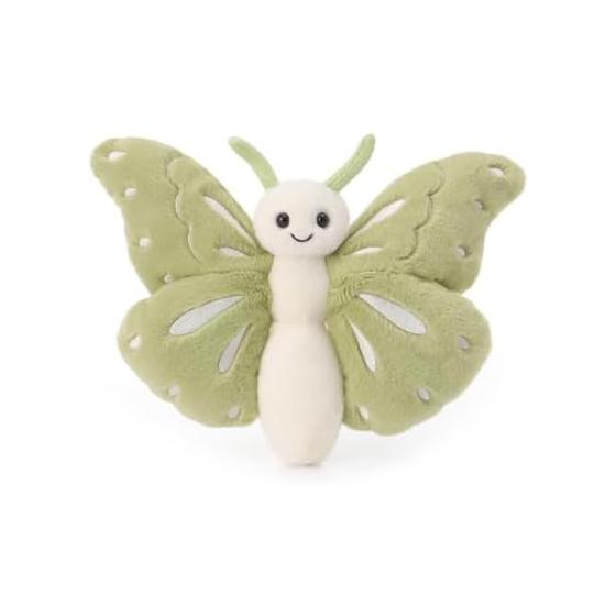 Apricot Lamb Matcha Butterfly Plush Toy, Soft and Cute, Fluffy Matcha Butterfly, 19cm