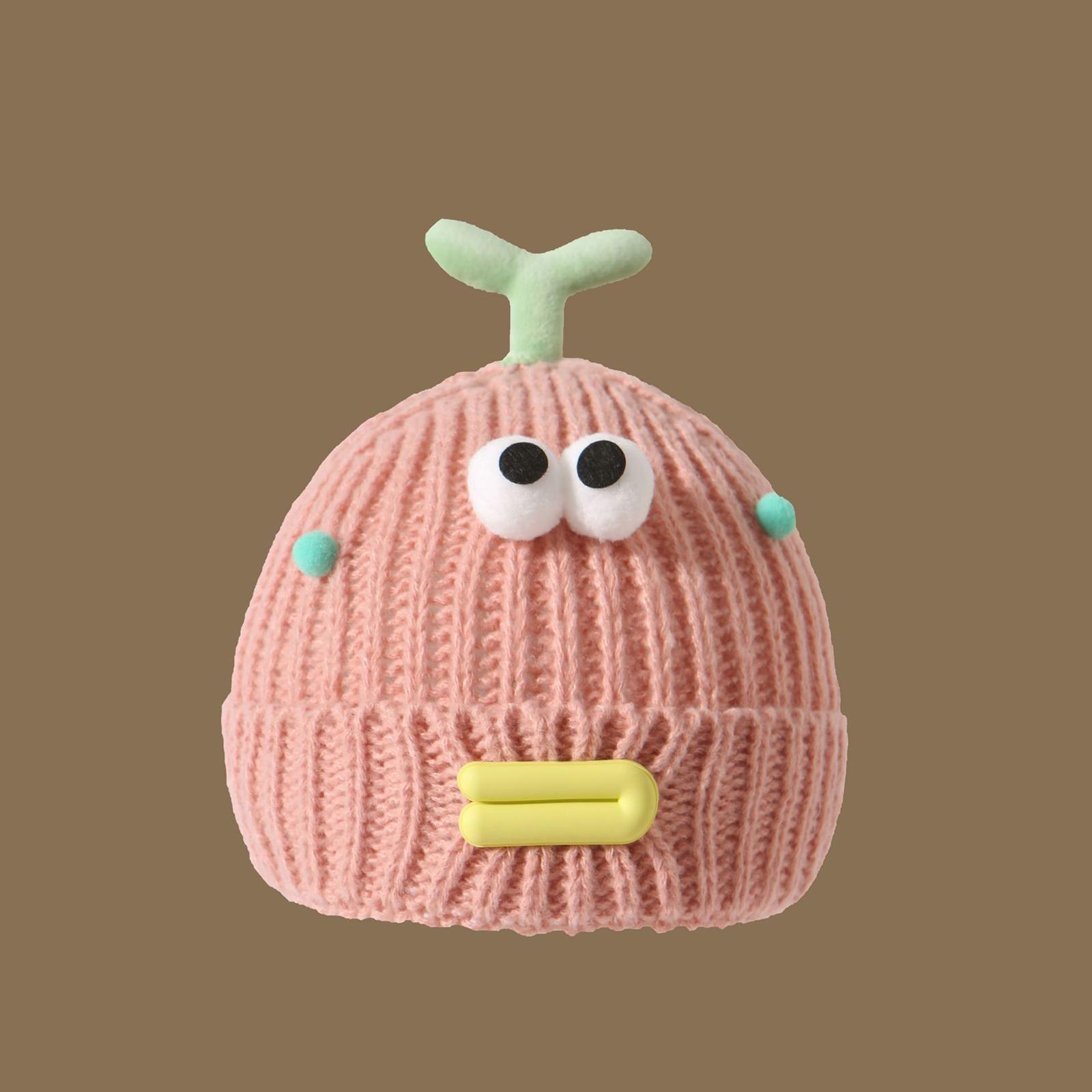 

Женская шапка Забавная мультяшная шапка из шерсти с ртом-сосиской Вязаная шапка с защитой ушей Зимняя теплая милая шапка для большой головы Милая забавная шапка One Size розовый