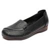 Spring and Summer New Mother Sandals Flat Bottom Non-slip Hollowed Out Elderly Shoes Shallow Mouth Low Top Breathable Casual Sandals Women