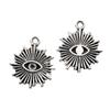 DIY Alloy Jewelry Accessories: 16 Antique Silver Horus Eye Pendants Set