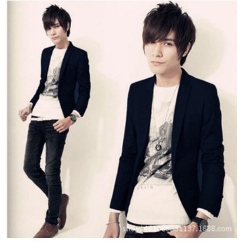 Новый мужской повседневный маленький костюм корейской версии модный мужской блейзер M чёрный