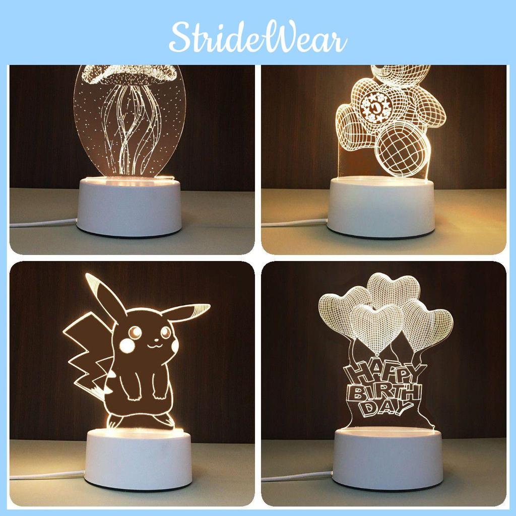 USB-Schreibtischlampe mit 3D-Effekt, Acrylplatte und LED-Beleuchtung für festliche Dekoration