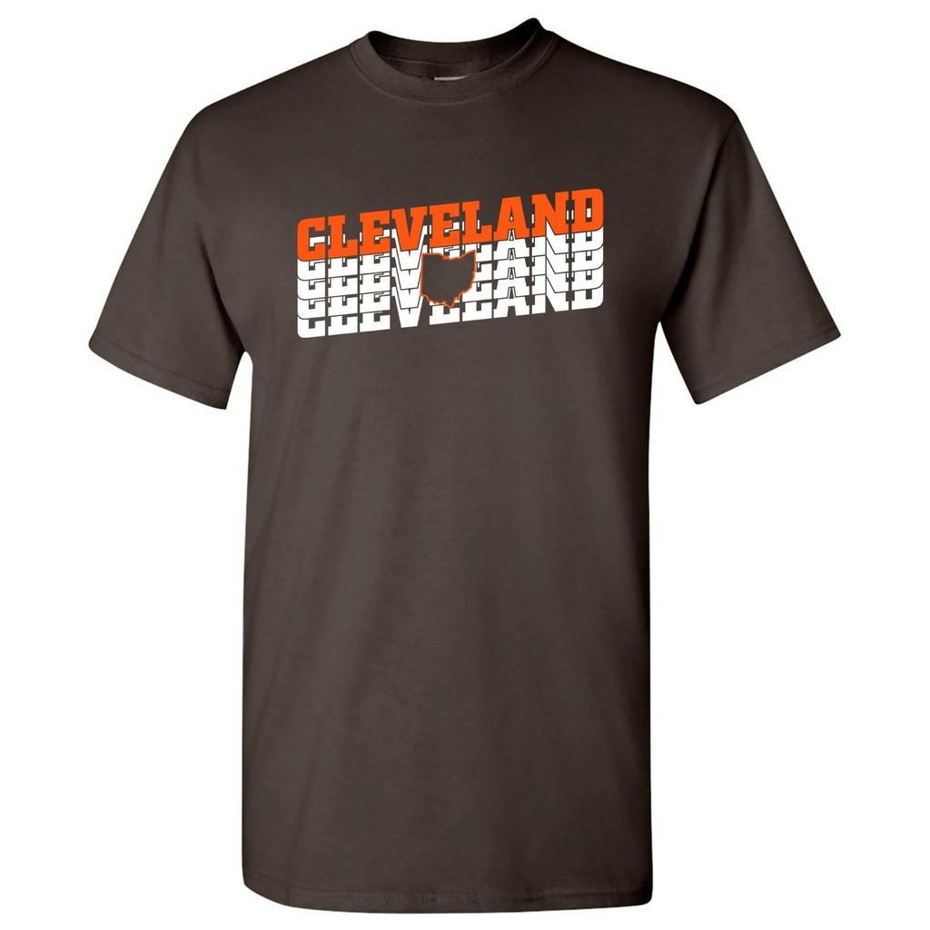 Cleveland Retro Repeat - Sports Team City Pride T Shirt - Dark Chocolate