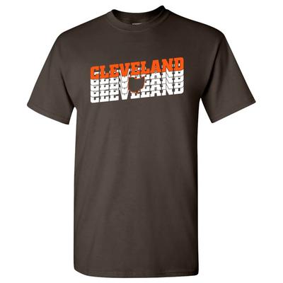 Cleveland Retro Repeat - Sports Team City Pride T Shirt - Dark Chocolate