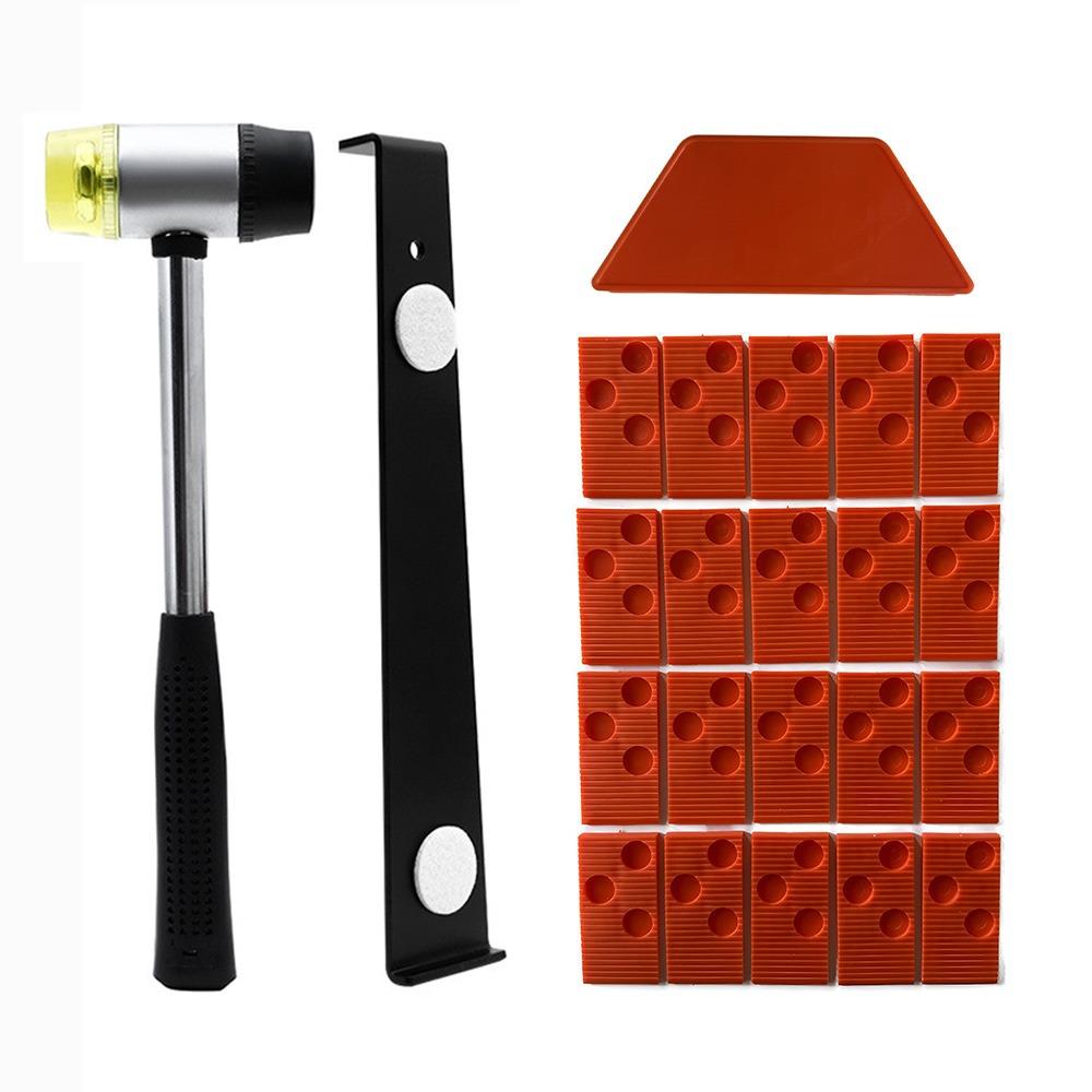 23-teiliges schwarzes orangefarbenes Laminat-Holzboden-Installationskit Gummihammer Keil und Stange Holzboden-Installationswerkzeug