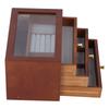 3 Layers Wooden Jewelry Display Box with 3 Drawers   Bracelet Necklace Storage Holder Gift
