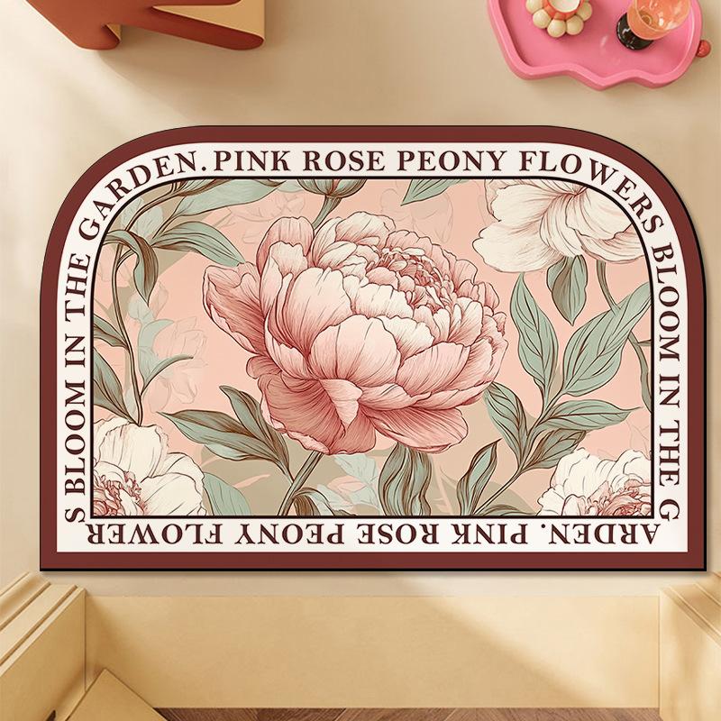 Flower Toilet Diatom Mud Household Absorbent Foot Mat Mat Toilet Mat Wash Water Room Mat Absorbent Non-slip