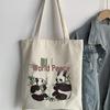 Panda Women's Large Canvas Shoulder Bag - Chinese Style Tote for Travel & Students