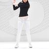 Fila Color Block Slim Fit Golf Sports Fashion Casual Knit Crew Neck Long Sleeve T-Shirt Women Tops Deep-Black A11W235205F-BK