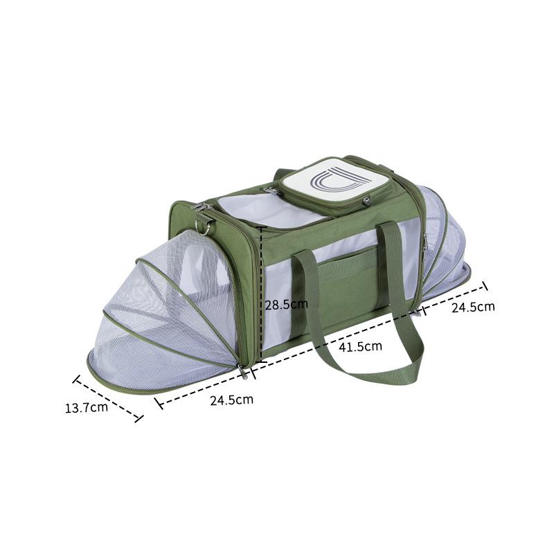 

Extra-Large Expandable Pet Carrier for Two Cats or Small Dogs with Separate Compartments Medium зелений