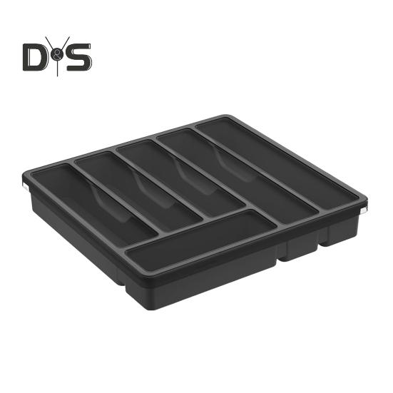 Kitchen Flatware Utensil Holder with Lid 6 Compartments Drawer Countertop Chopstick Spoon Fork Cutter Cutlery Storage Box Covered Organizer Tray