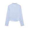 European Style 2026 Women's Elegant Stretch Pleated Poplin Shirt