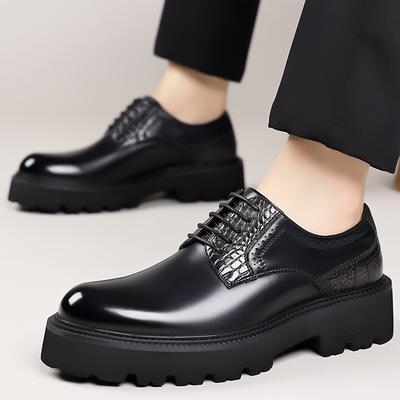 Fashion Luxury Brand Oxford Shoes Men Thick Sole Leather Shoes All-match Business Formal Men Shoes Lace Up Gentlemen's Wedding Footwear