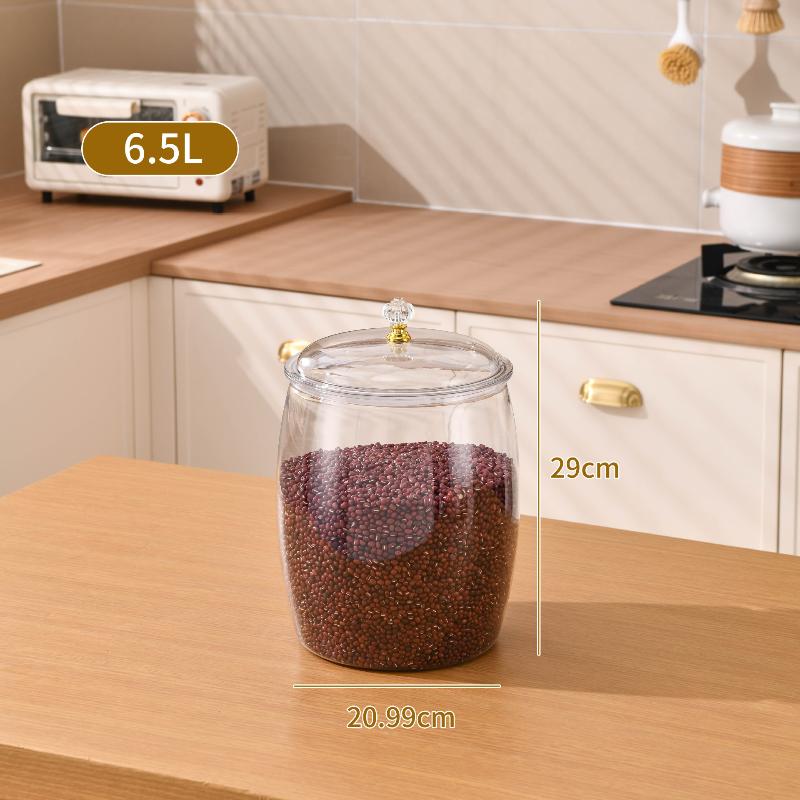 Transparent Flour Grains Storage Jar With Lid Sealed Grains Storage Box Wide Mouth Candy Cookie Jar Tea Kitchen Organizer
