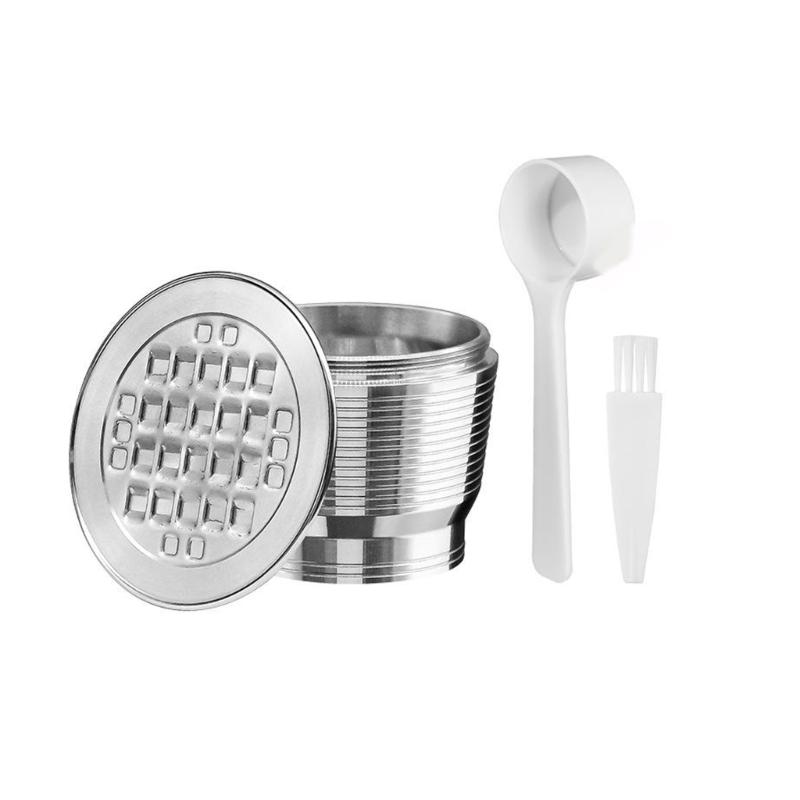 Stainless Steel Reusable Coffee Pods Cup Steel Coffee Filter Refillable Pods with Lid Baristas Tool