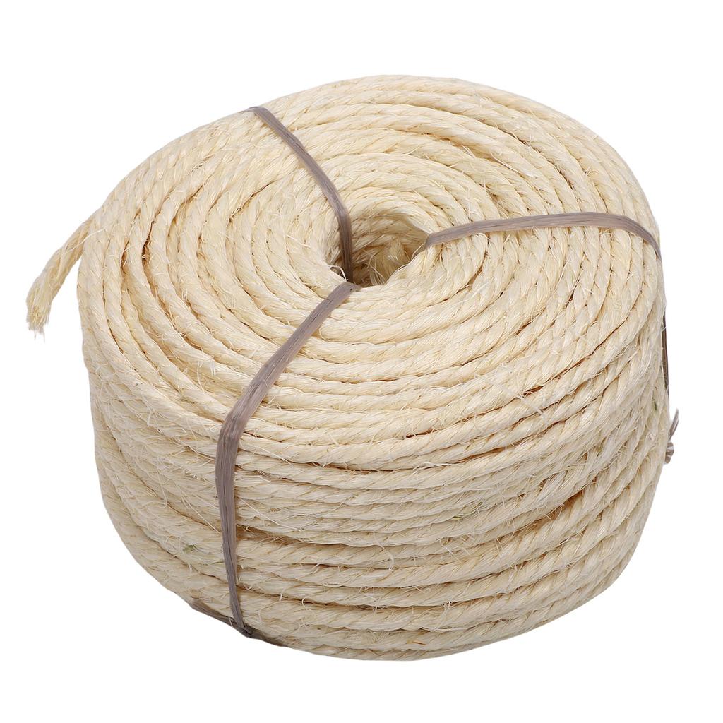 Sisal Rope DIY Soft Sturdy Cat Scratching Post Hemp Rope Replacement for Cat Toy 0.16in X 164ft White