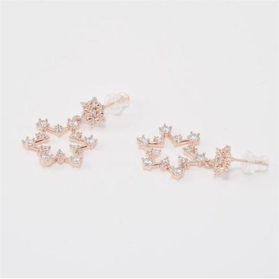 [Onm] Onm Cubic Star Silver Needle Earrings - 92.5 Silver Needle Rose Gold (9593066)