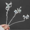 New Glitter Broken Crystal Hairpin For Women Neo-chinese Style Butterfly Peacock Feather Bowknot Hair Stick Girls Hair Accessory