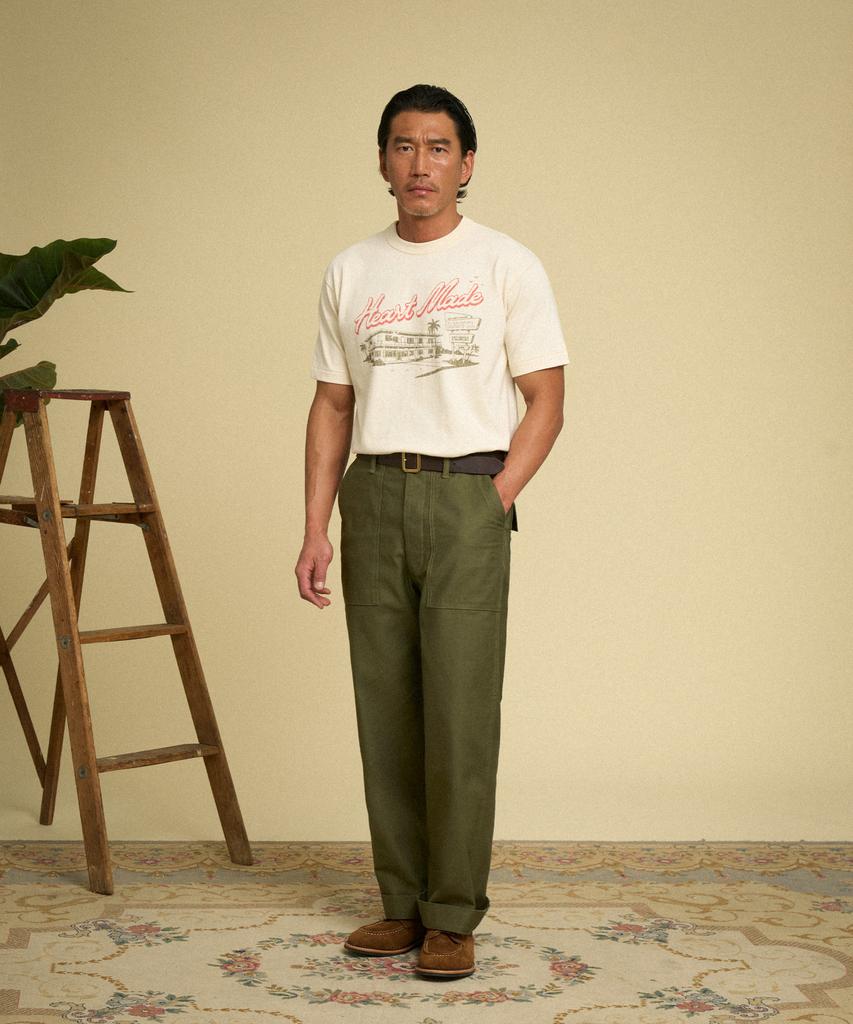 Beulonseun Heart Made Motel Loopwheeled Graphic Tee Apricot