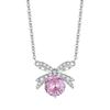 Bow Necklace Women'S Light Luxury Niche Design Butterfly Dream Collarbone Chain Pink Zircon Princess Knot Neck Chain Quality