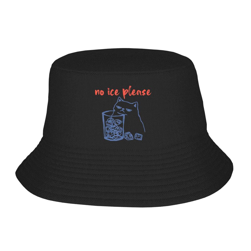 No Ice Please Funny Cat Meme Bucket Hat Outdoor FisherUnisex Caps For Unisex Unisex Fashion Fishing Visor Hats Breathable Design Cap