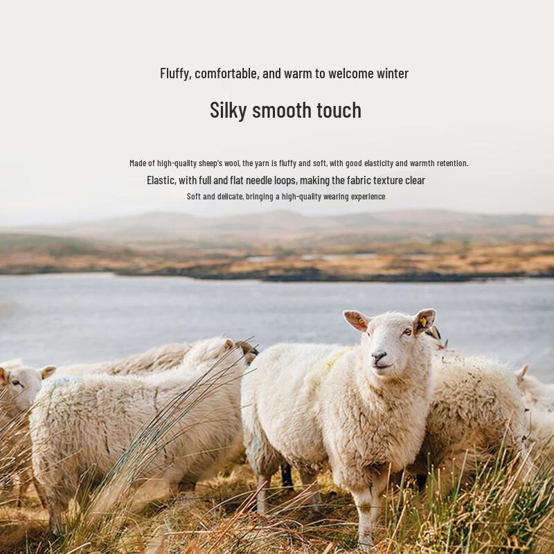 Hengyuanxiang Men's Round Neck 100% Wool Base Layer Sweater