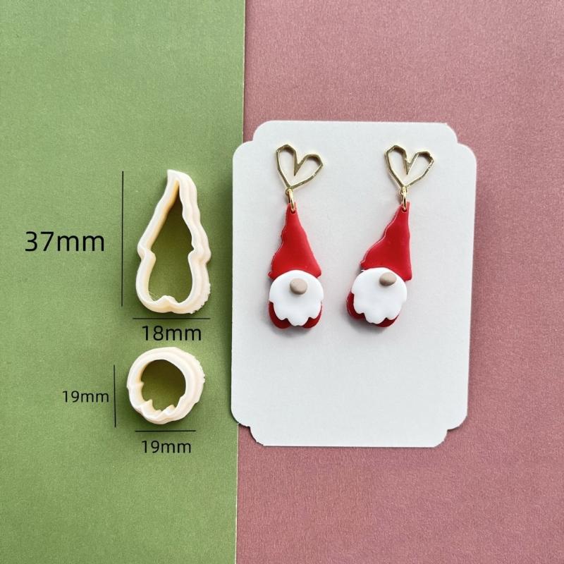 5Pcs Christmas Themed Clay Cutter Clay Earring Molds for Earrings Making, Clay Earring Cutter Tool for Jewelry Making