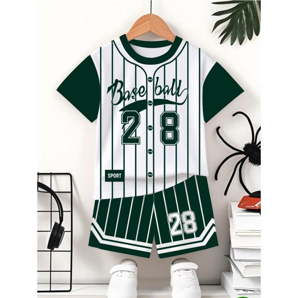 Летняя детская спортивная и повседневная одежда, удобная и дышащая, с короткими рукавами и шортами 150