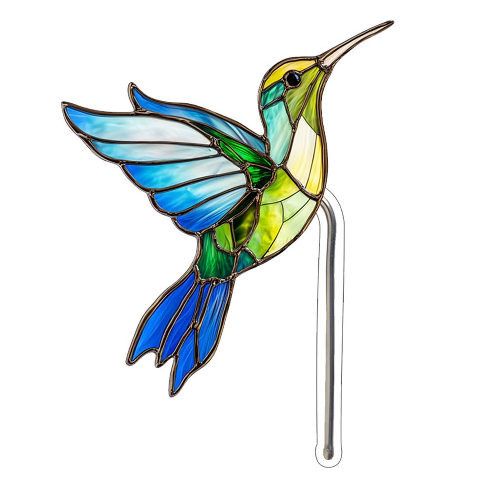 Potted Plant Insert Bird Planter Decoration Stained Glass Garden Decoration Crafts Acrylic Home Decor Dress Up