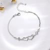 JewelryTop  Sterling  Classic Crystal Heart Bracelets Charms for Women Fashion Party Wedding Jewelry Gifts