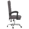 Massage Office Chair with Reclining Function Gray Artificial Leather
