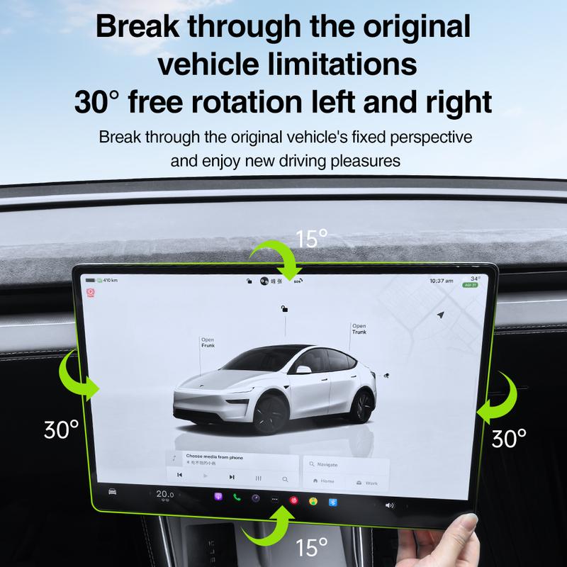 Screen Swivel Mount for Tesla Model Y L Juniper Model 3 Highland Center Console Screen Rotating Bracket 4 Direction Adjustment