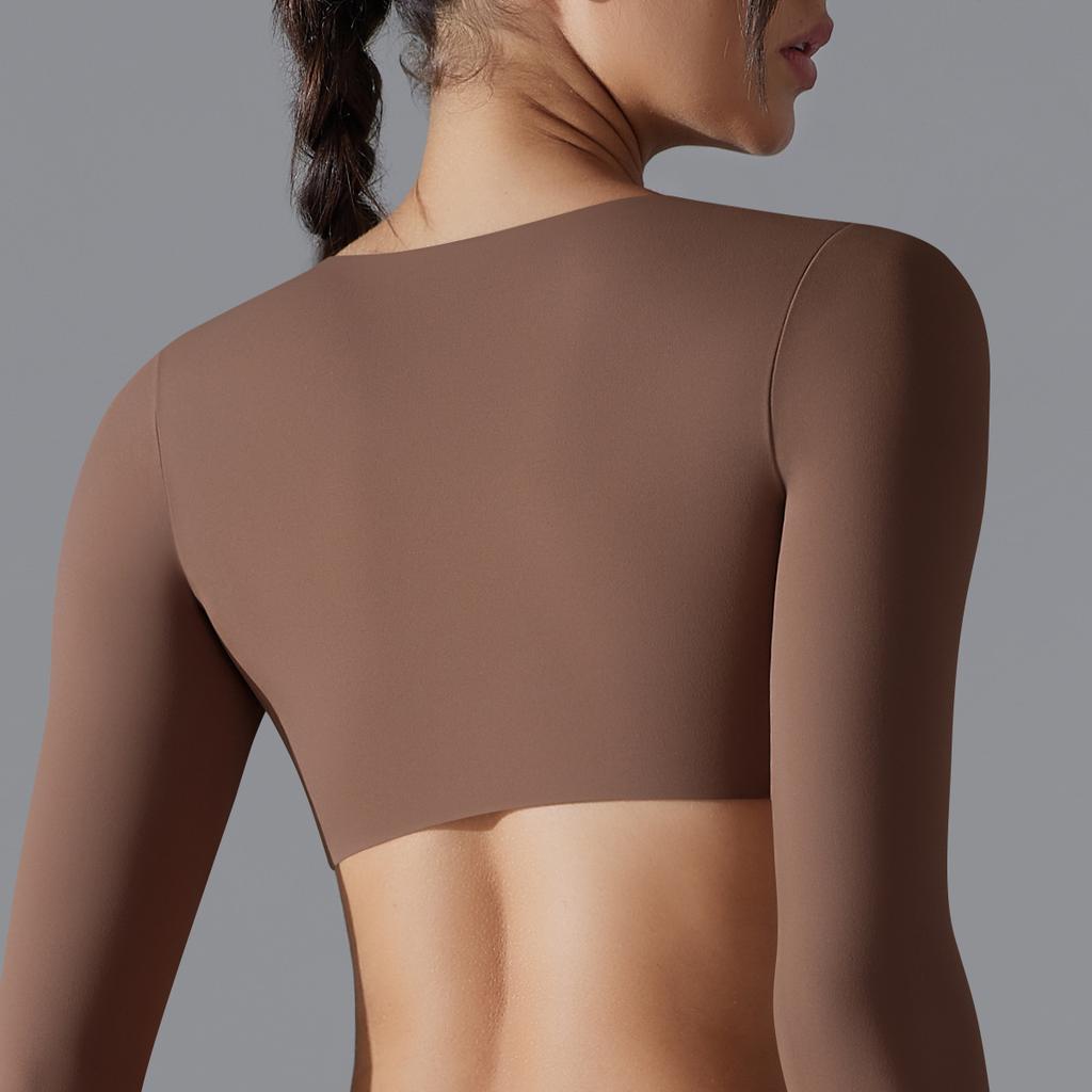 Yoga Clothing Trend Sports Gathering Long Sleeved Solid Color Slim Fit Elastic Fitness Clothing Running Training Sports Suit
