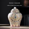 "High-End Blue & White Ceramic Tea Jar: Moisture-Proof, Sealed, Perfect for Home or Gift"