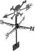 Skull Weather Vane Metal Roof Garden Decor Retro Wind Indicator Black Durable Zerodeko