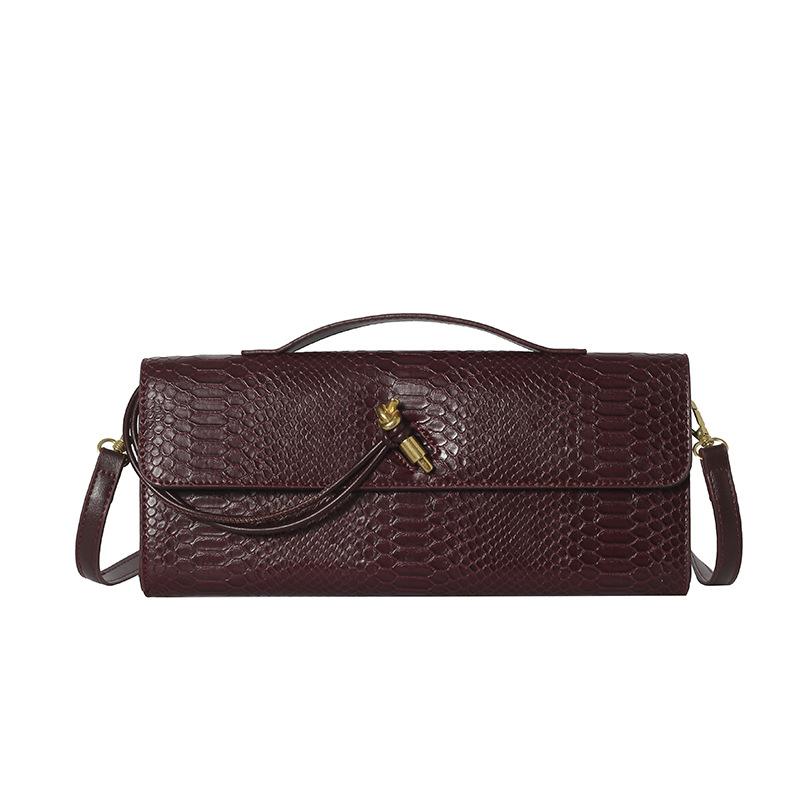 

Новая модная сумка-органайзер с узором крокодила, вечерняя сумка, сумка через плечо бордовый